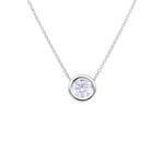 Collier or gris 750/18 ct avec diamant GIA 0.70 ct H/si serti clos - CGAN003-070-WG
