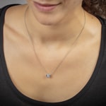 Collier or gris 750/18 ct avec diamant GIA 0.70 ct H/si serti clos - CGAN003-070-WG