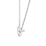 Collier or gris 750/18 ct avec diamant GIA 0.70 ct H/si serti clos - CGAN003-070-WG