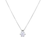 Collier mit Anhänger 750/18 K Weissgold mit GIA-Diamant 1.00 ct H/si, 6-Griff