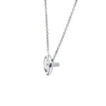 Collier or gris 750/18 ct avec diamant GIA 1.00 ct H/si serti clos - CGAN003-0100-WG