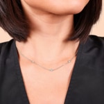 Collier avec pendentif or gris 750/18 ct avec diamants 0.08 ct H/si by CHRISTIAN - CO-040874-4-WG