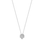 Collier mit Anhänger 750/18 K Weissgold mit Diamanten 0.18 ct H/si