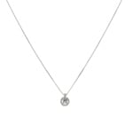 Collier mit Anhänger 750/18 K Weissgold mit Diamanten 0.22 ct H/si