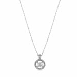 Collier mit Anhänger 750/18 K Weissgold mit Diamanten 0.22 ct H/si
