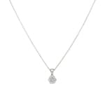 Collier mit Anhänger 750/18 K Weissgold mit Diamanten 0.23 ct H/si