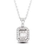 Collier mit Anhänger 750/18 K Weissgold mit Diamanten 0.23 ct H/si - AN-100693-WG