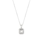Collier avec pendentif or gris 750/18 ct avec diamants 0.23 ct H/si