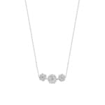 Collier avec pendentif or gris 750/18 ct avec diamants 0.38 ct H/si