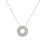Collier mit Anhänger 750/18 K Weissgold mit Diamanten 0.84 ct H/si