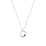 Collier mit Anhänger 750/18 K Weissgold mit Saphir