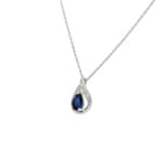 Collier or gris 750/18 ct avec saphir & diamants 0.01ct. - MZ520GSB4-42