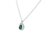 Collier or gris 750/18 ct avec émeraude & diamants 0.01ct. - MZ520GEB4-42