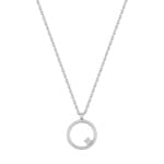 Collier or gris 750/18 ct avec zircones