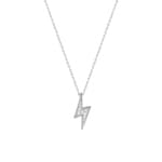 Collier or gris 750/18 ct avec zircones, Flash