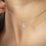Necklace with Pendant 750/18 K White Gold with Cubic Zirconia Heart - 58SW81GZ-42