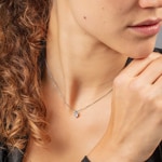 Necklace with Pendant 750/18 K White Gold with Cubic Zirconia Heart - 58SW81GZ-42