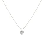 Collier mit Anhänger 750/18 K Weissgold mit Zirkonia Herz