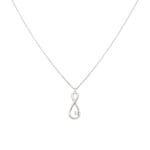 Collier or gris 750/18 ct Infinity avec zircones