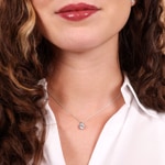 Necklace with Pendant 750/18 K White Gold with Cubic Zirconia Ø 6mm - 3.3028.Z1-42
