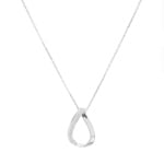 Collier mit Anhänger 750/18 K Weissgold mit Zirkonia, Tropfen