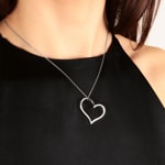 Collier 925 Silber rhodiniert Herz 42cm - 302333