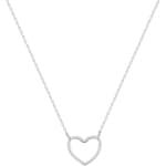 Collier avec pendentif Argent 925 rhodié 42cm, Cœur