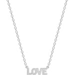 Collier mit Anhänger 925 Silber rhodiniert 42cm, Love