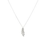 Collier mit Anhänger 925 Silber rhodiniert 42cm, Zweig