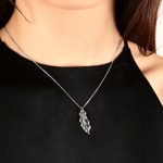 Collier 925 Silber rhodiniert Zweig 42cm - 332322