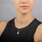 Collier Argent 925 rhodié avec perle artificielle 10mm et zircones - 332311.1