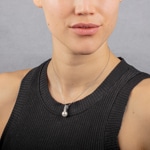 Collier mit Anhänger 925 Silber rhodiniert mit Kunstperle 10mm & Zirkonia - 332300.1