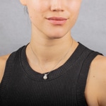 Collier mit Anhänger 925 Silber rhodiniert mit Kunstperle 9mm und Zirkonia - AICU14HZ