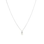 Necklace with Pendant 925 Silver rhodium-plated with Artificial Pearl 5mm & Cubic Zirconia