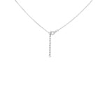 Collier mit Anhänger 925 Silber rhodiniert mit Kunstperle 7mm & Zirkonia - 332212