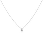 Necklace with Pendant 925 Silver rhodium-plated with Cubic Zirconia 4 Prongs Ø 4.25mm
