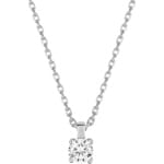Necklace with Pendant 925 Silver rhodium-plated with Cubic Zirconia 4 Prongs Ø 4.5mm