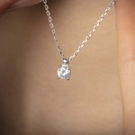 Necklace with Pendant 925 Silver rhodium-plated with Cubic Zirconia 4 Prongs Ø 4.75mm - 332160.1