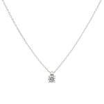 Necklace with Pendant 925 Silver rhodium-plated with Cubic Zirconia 4 Prongs Ø 4.75mm