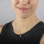 Necklace with Pendant 925 Silver rhodium-plated with Cubic Zirconia 4 Prongs Ø 4.75mm - 332160.1