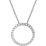 Collier mit Anhänger 925 Silber rhodiniert mit Zirkonia 43cm