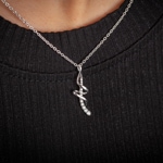 Necklace with Pendant 925 Silver rhodium-plated with Cubic Zirconia 43cm - ASCX97Z40