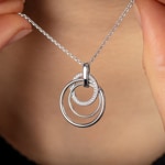 Necklace with Pendant 925 Silver rhodium-plated with Cubic Zirconia 43cm - S10.55111