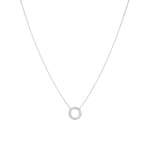 Collier mit Anhänger 925 Silber rhodiniert mit Zirkonia 43cm