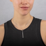 Collier mit Anhänger 925 Silber rhodiniert mit Zirkonia 43cm - 332283.1