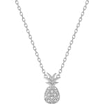 Collier mit Anhänger 925 Silber rhodiniert mit Zirkonia 43cm, Ananas