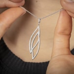 Collier argent 925 rhodié Fantaisie avec zirconia 43cm - ASCZ67Z40