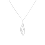 Collier argent 925 rhodié Fantaisie avec zirconia 43cm - ASCZ67Z40