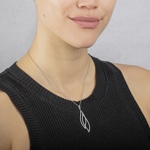 Collier argent 925 rhodié Fantaisie avec zirconia 43cm - ASCZ67Z40