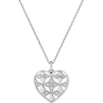 Collier 925 Silber rhodiniert Herz mit Zirkonia 43cm - 332321.1